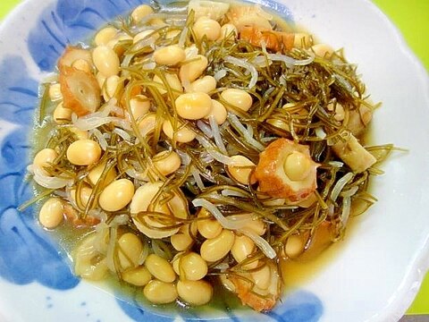 刻み昆布と大豆しらたきの煮物